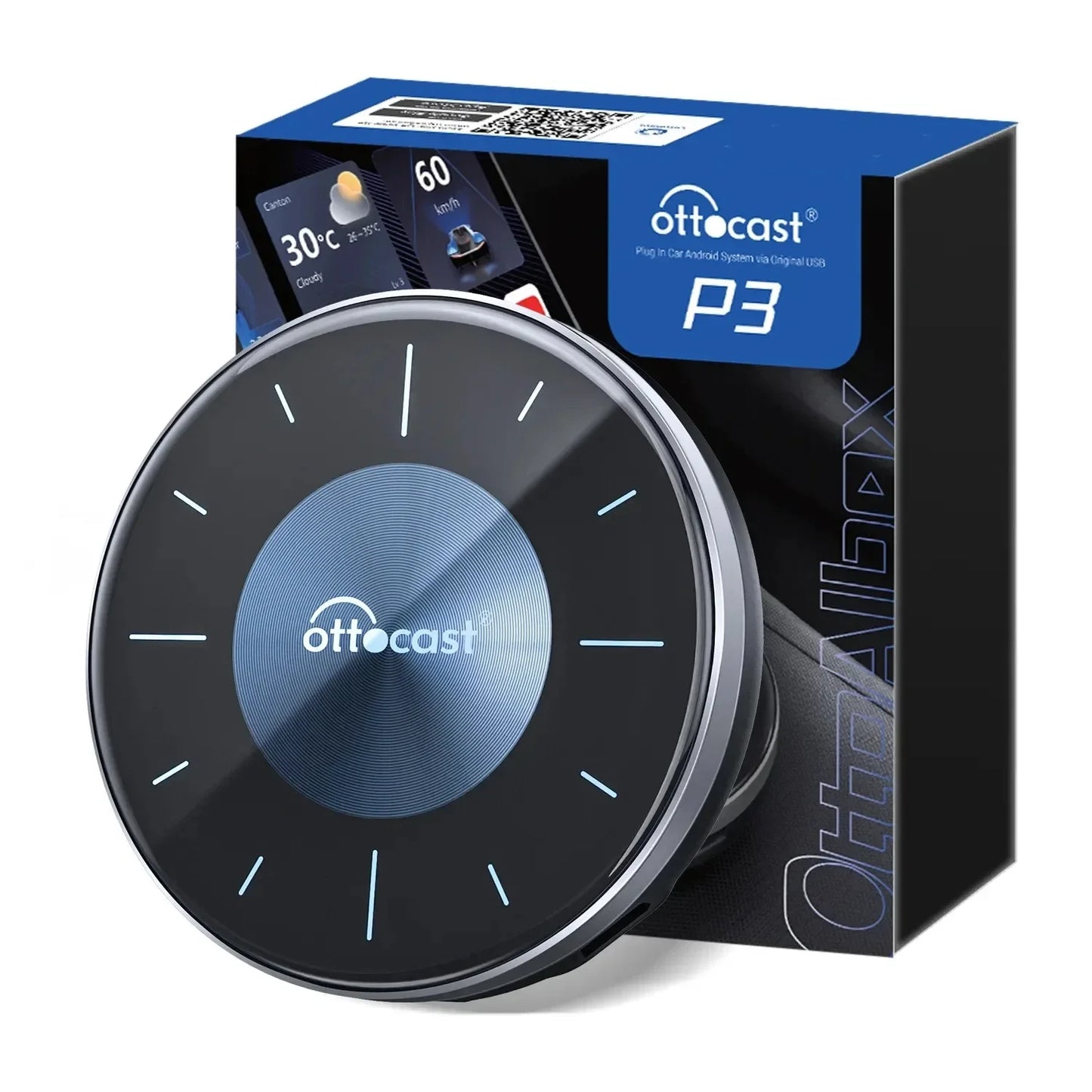 OTTOCAST OttoAiBox P3 Wireless CarPlay AI Box with HDMI