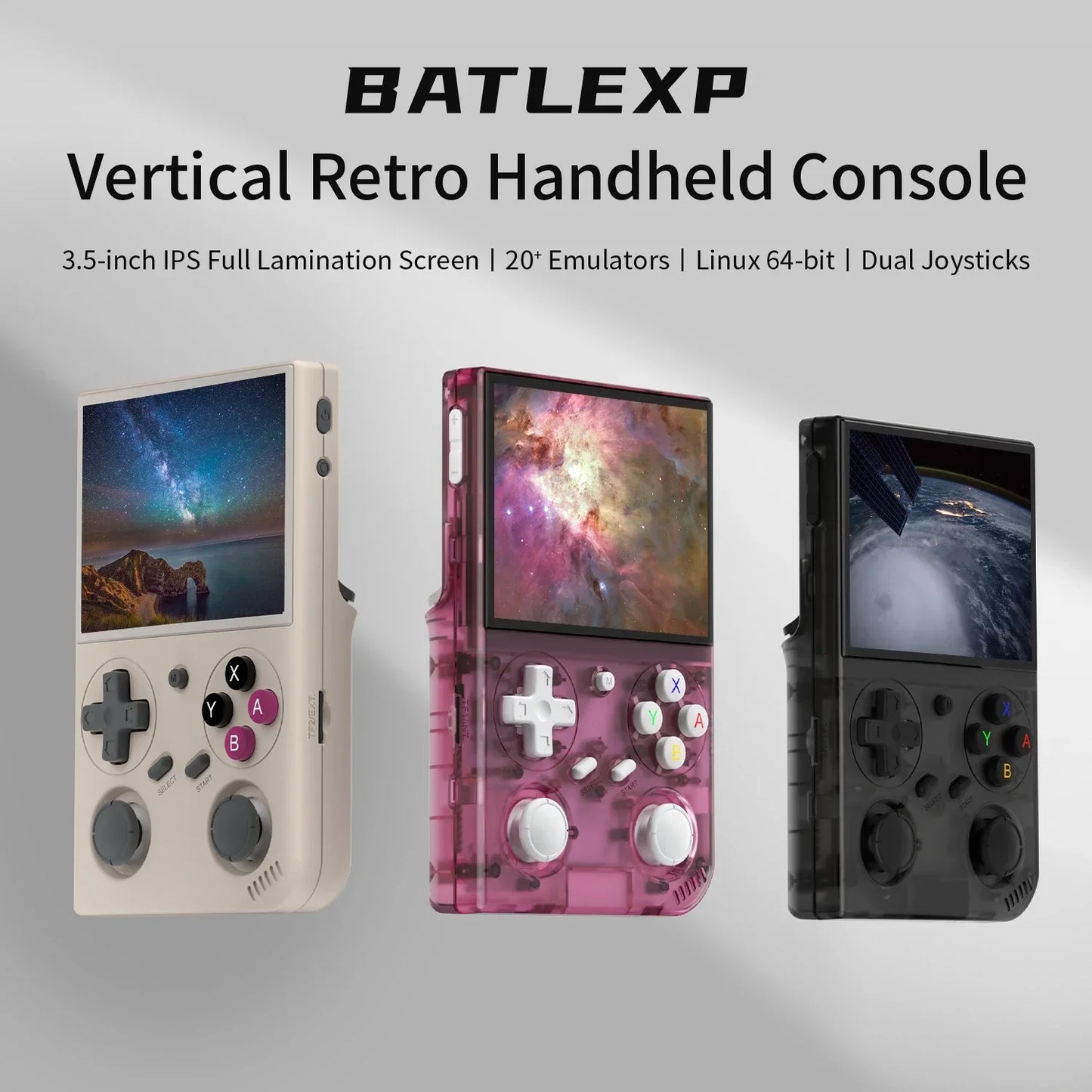 AMPOWN BATLEXP G350 Handheld Game Players 3.5 Inch IPS Portable Mini Console Retro Video Game Consolas 3200mAh Linux 64-Bit WIFI - Limetastore