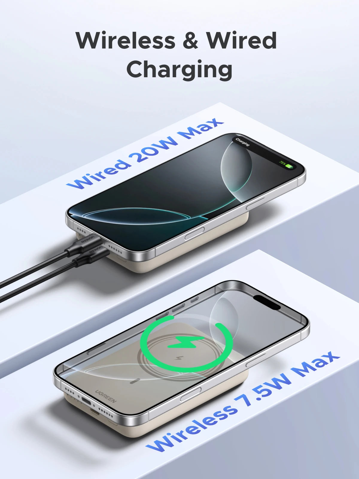 UGREEN PD20W Magnetic Power Bank – 10000mAh Portable Wireless Fast Charging External Battery