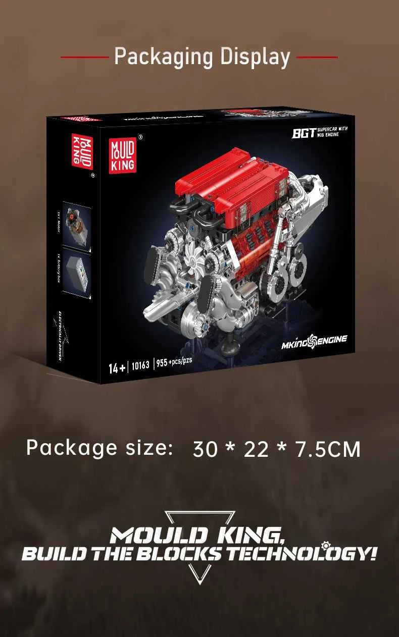 Mould King 10131 W16 Engine Building Block Set | BGT Supercar Part - Limetastore