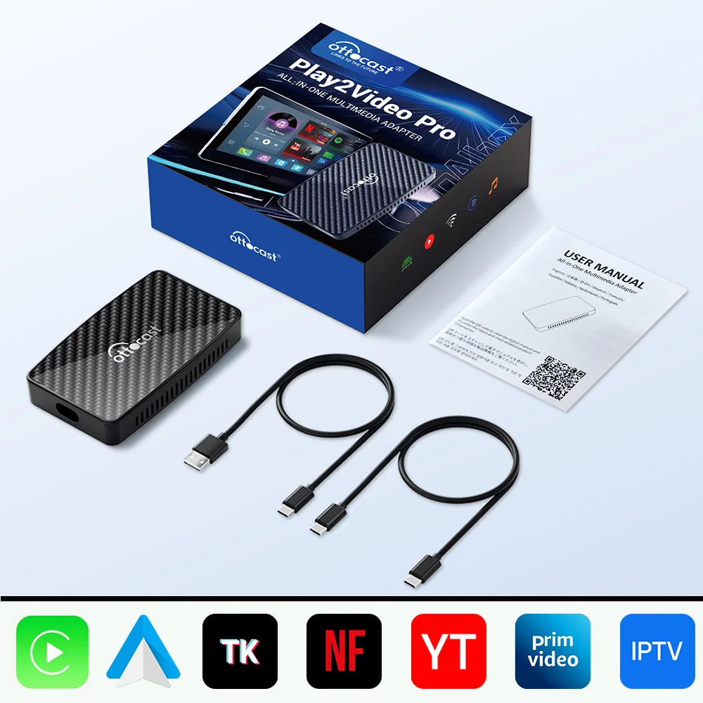 OTTOCAST Play2Video Pro Wireless CarPlay Video Adapter