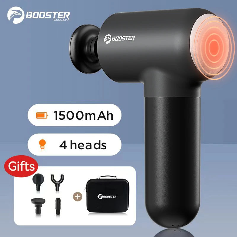 Booster V3 – Mini Electric Massage Gun | 6‑Speed Percussion Massager, Hot Compress, Portable Deep
