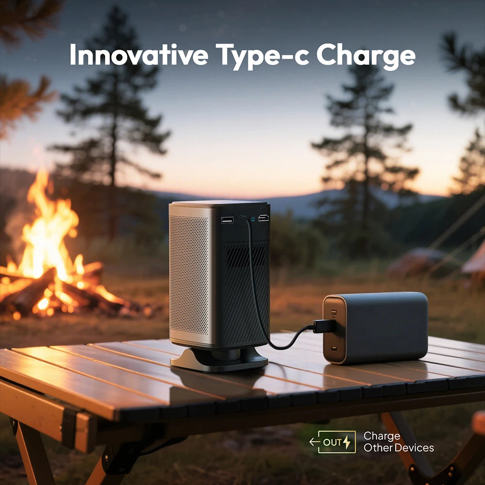 BYINTEK P70X Smart Portable Mini Projector – 4K Support, Active 3D, Built-in Battery