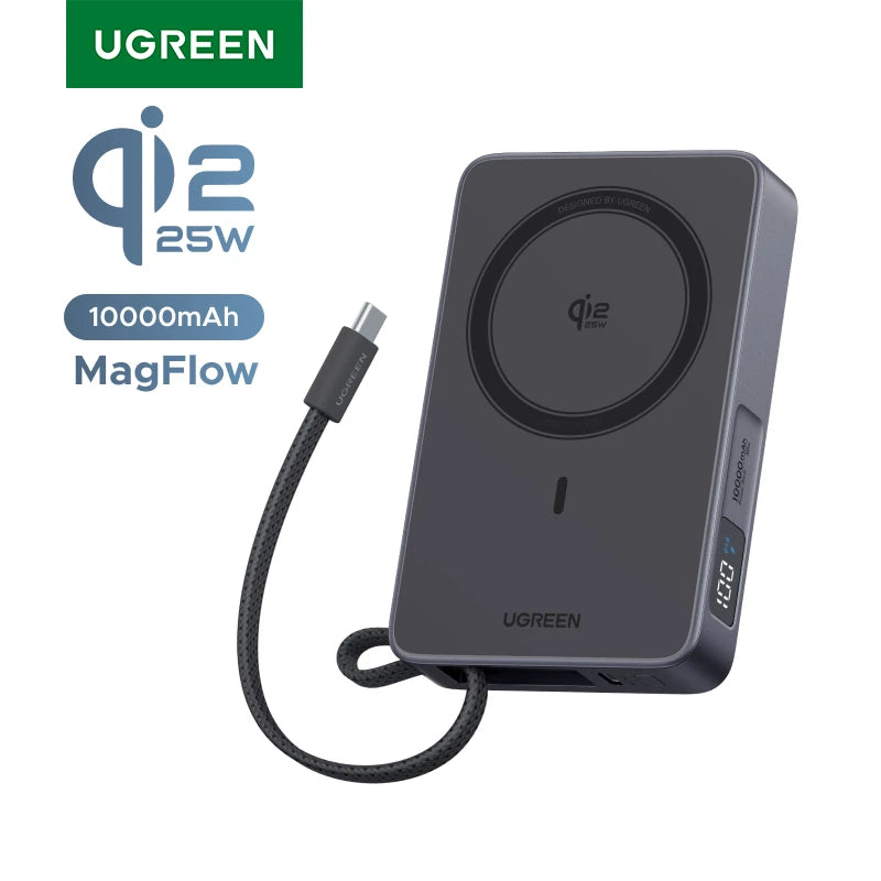 UGREEN Qi2.2 25W Magnetic Power Bank – 10000mAh Fast Charging External Battery