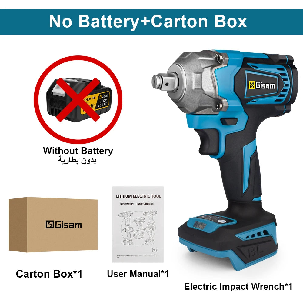 Gisam 1200N.m Brushless Impact Wrench 1/2"