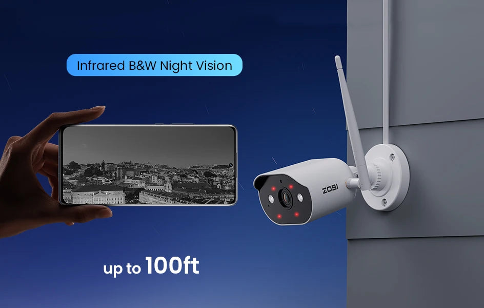 ZOSI 2K Wi‑Fi 6 Security Camera System – 3MP Indoor/Outdoor Wireless IP Cameras with 2‑Way Audio