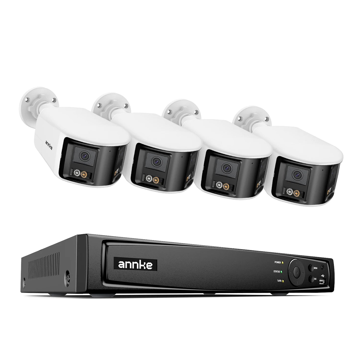 ANNKE 4K 8MP Panoramic Dual‑Lens PoE System | 8CH NVR, 180° View, IR Night Vision, 6MP Cameras