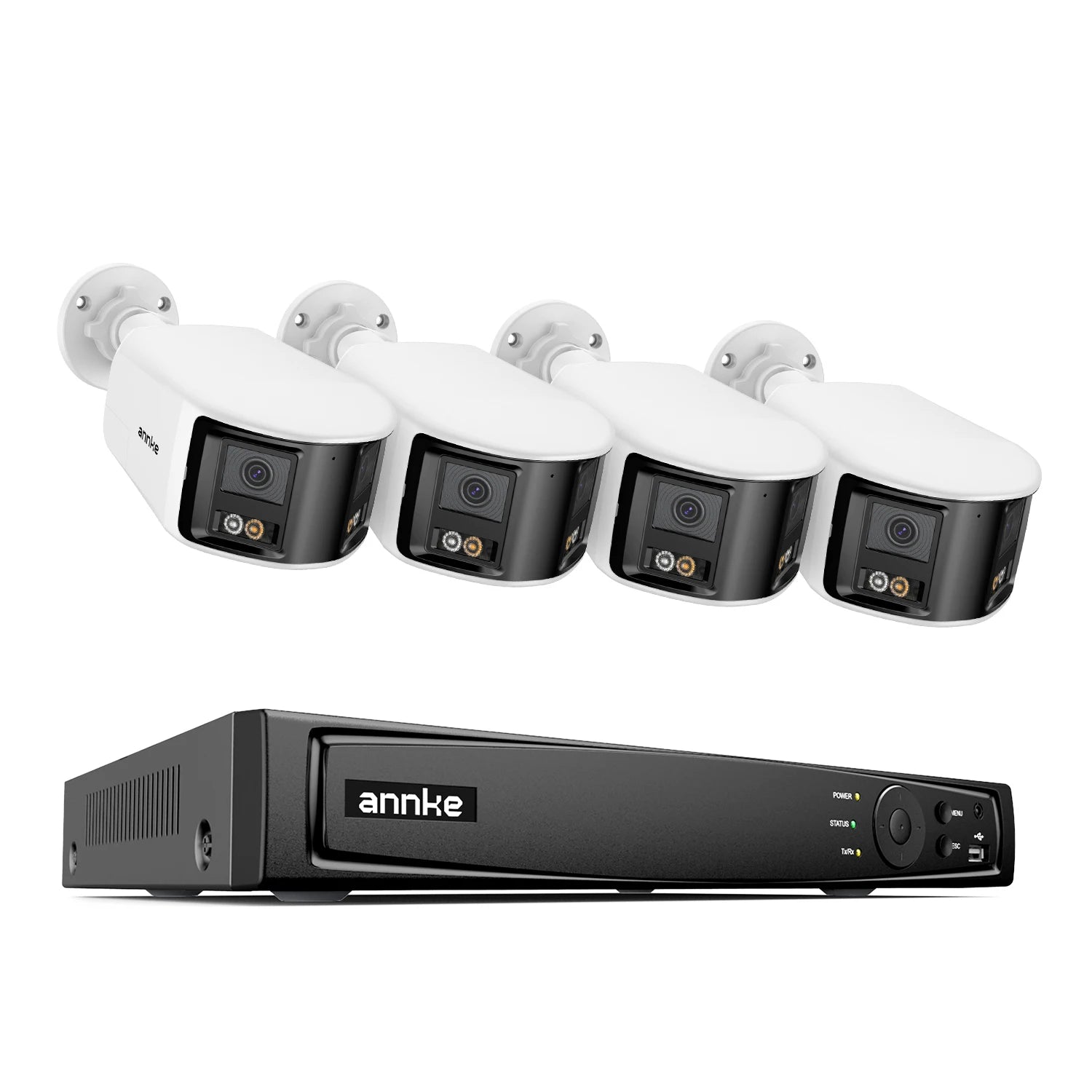 ANNKE 4K 8MP Panoramic Dual‑Lens PoE System | 8CH NVR, 180° View, IR Night Vision, 6MP Cameras