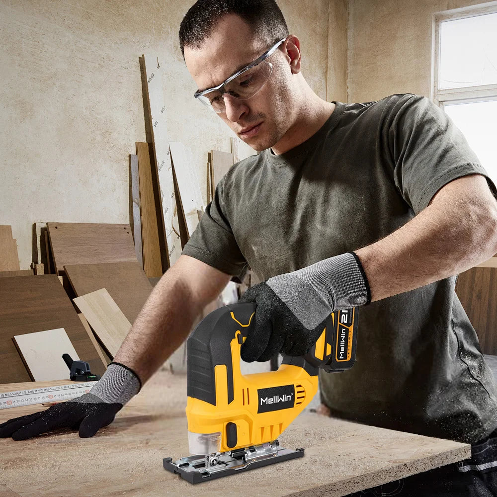 MELLWIN 3500RPM Cordless Electric JigSaw 31 Blade Wireless Curve Saw Multi-function Woodworking Tool For Makita 18V Battery Pin - Limetastore