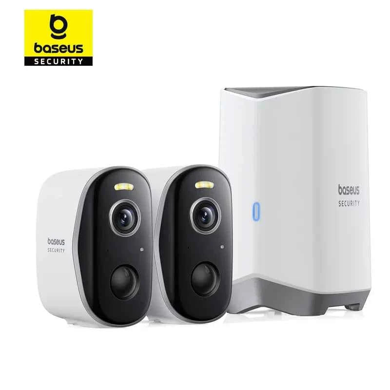 Baseus Security Protection Outdoor Camera N1 Series 2K 2-Cam Kit Wireless Home Security 210-Day Battery Life HomeKit 16TB Memory - Limetastore