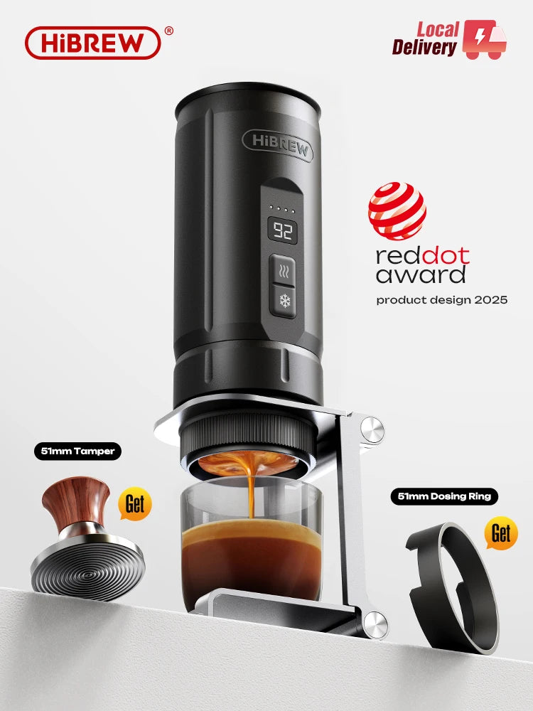 HiBREW H4C – Portable Wireless Espresso Machine | Removable Battery & Fast Heating