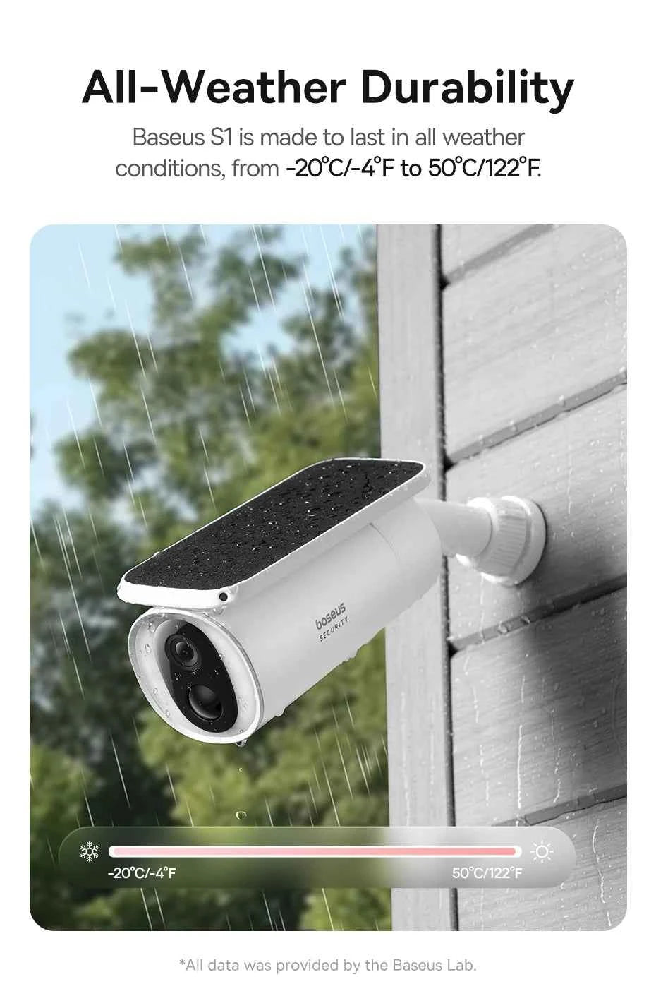 Baseus Security S1 Outdoor Camera Solar Wireless Wifi Solocam Forever Power with Sunlight-Tracking System 2K Clarity 145° FOV - Limetastore