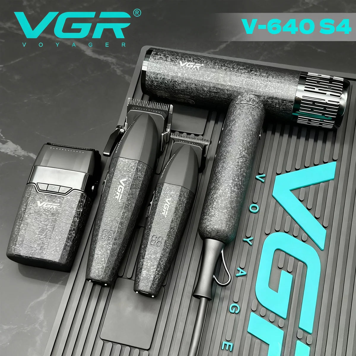 VGR Hair Trimmer Professional Hair Cutting Machine Cordless Beard Trimmer Barber Electric Hair Dryer Trimmer for Men V-640S4