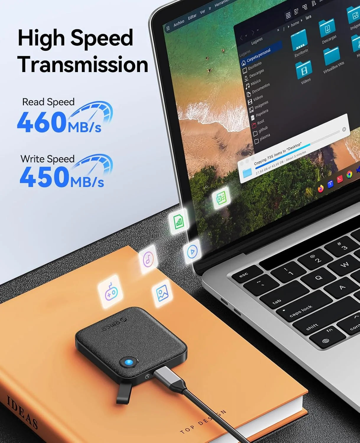 ORICO Portable External SSD – USB 3.2 Gen2 High‑Speed Solid State Drive