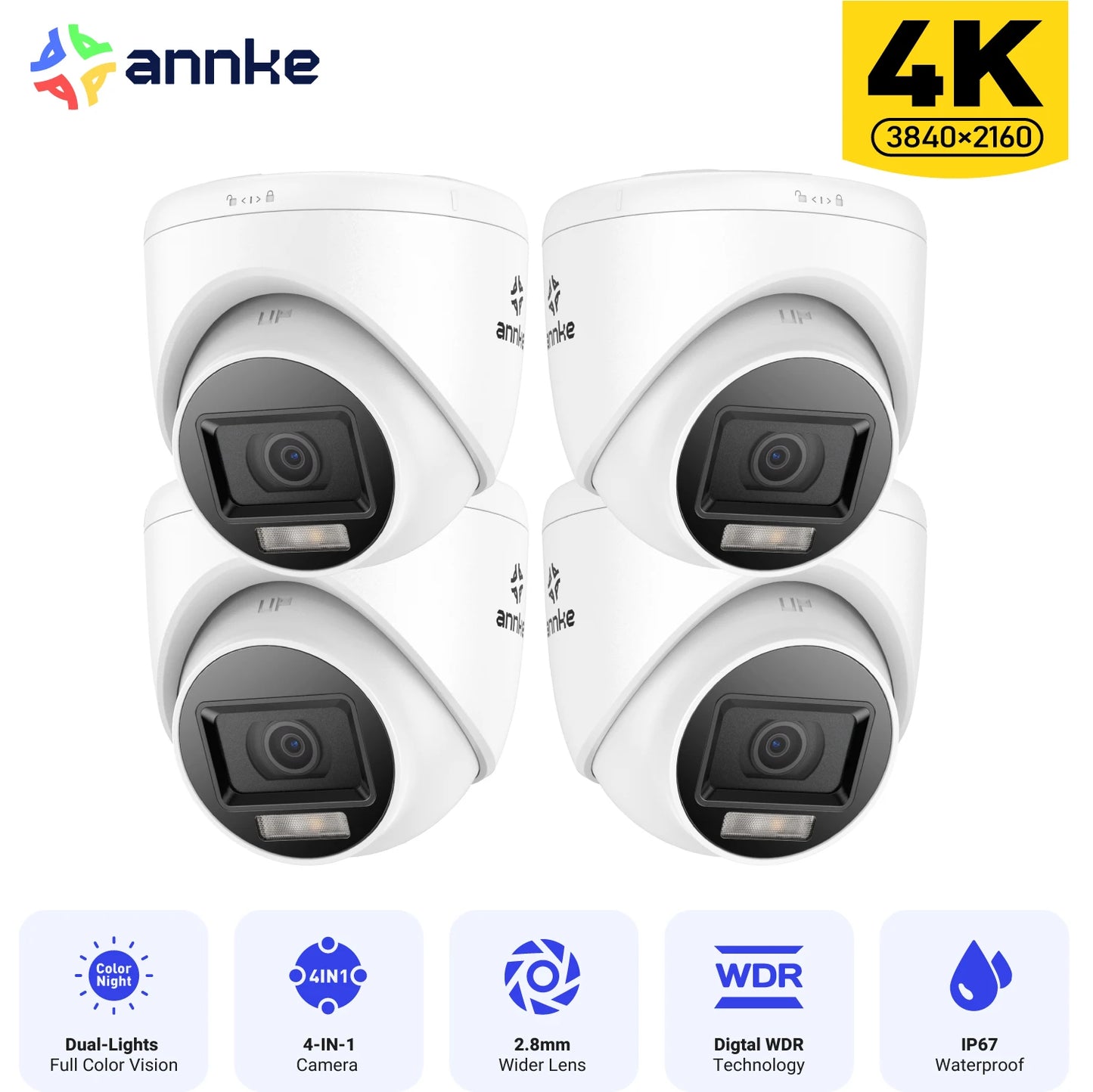 ANNKE 4K Add‑On Bullet Camera | IR Night Vision, IP67, 4K Ultra HD