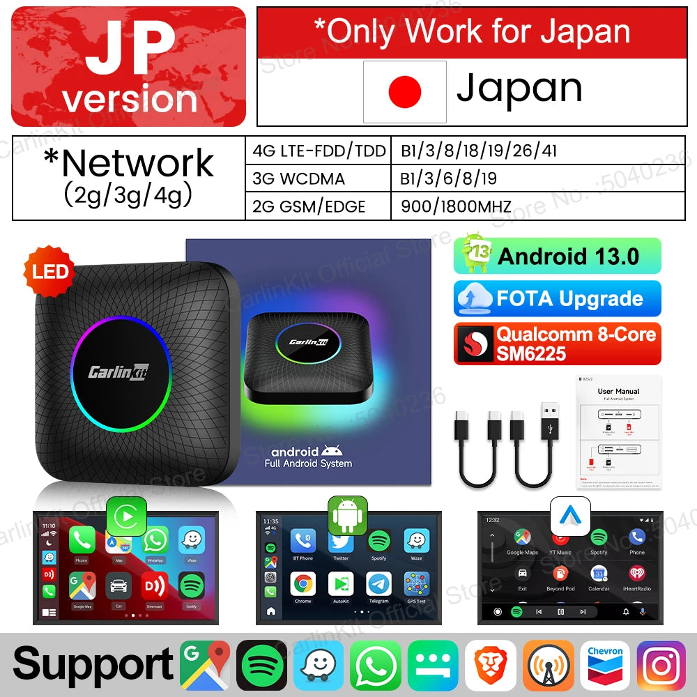CarlinKit Tbox‑Ultra Android 15 8+128GB Wireless CarPlay AI Box
