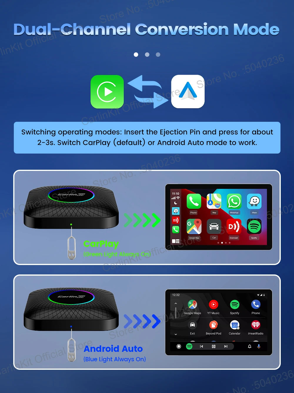 CarlinKit Android 13 SM6225 8‑Core Wireless CarPlay AI Box