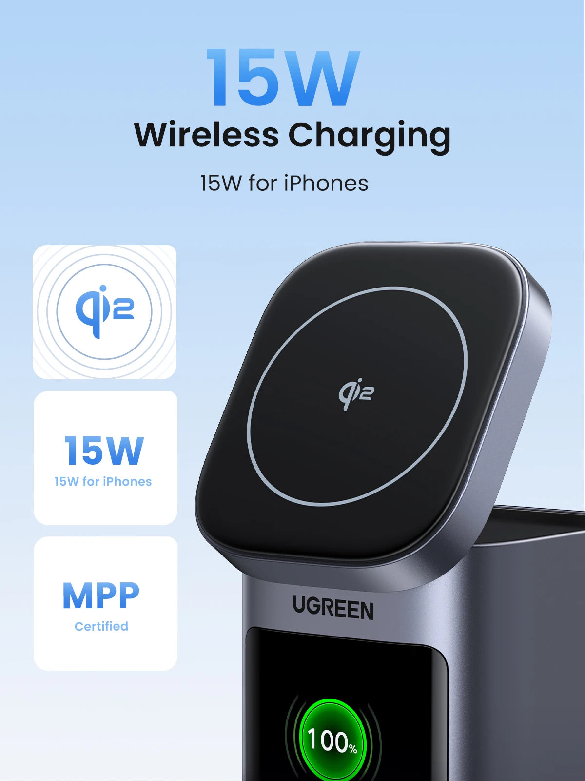 UGREEN 145W 20000mAh Power Bank – Qi2 15W Magnetic Wireless Charging Station