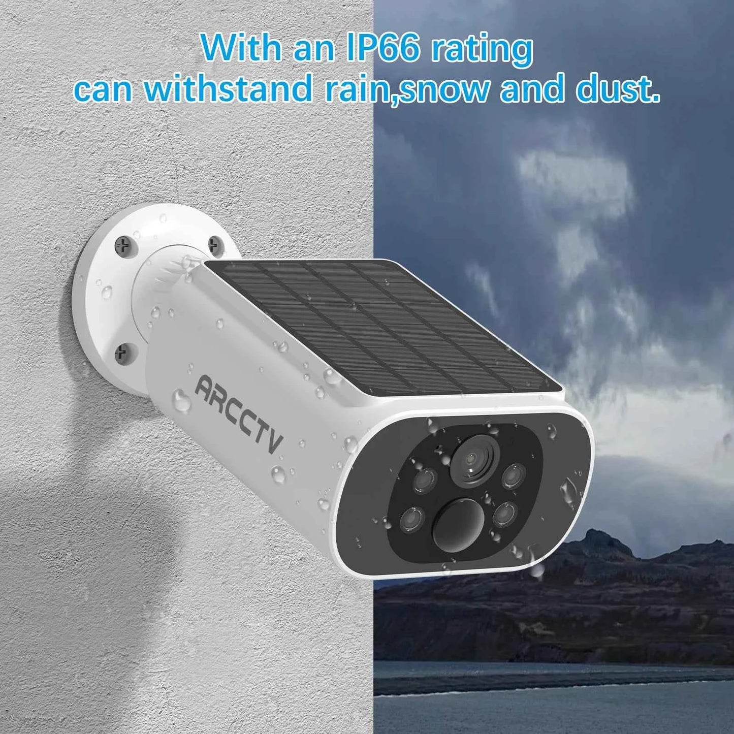 ARCCTV 4MP Wifi Solar Battery Camera Kit Surveillance Security System Humanoid Detection Siren Alarm Outdoor Wireless Camera Set - Limetastore