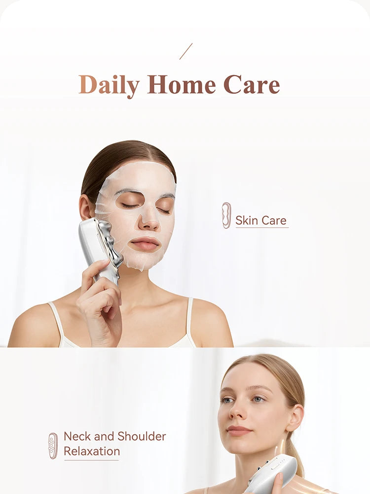 ANLAN Guasha Beauty Device Set for Facial Swelling Removal and Wrinkle Reduction - Dual-frequency EMS Hot Cold Massager - Limetastore