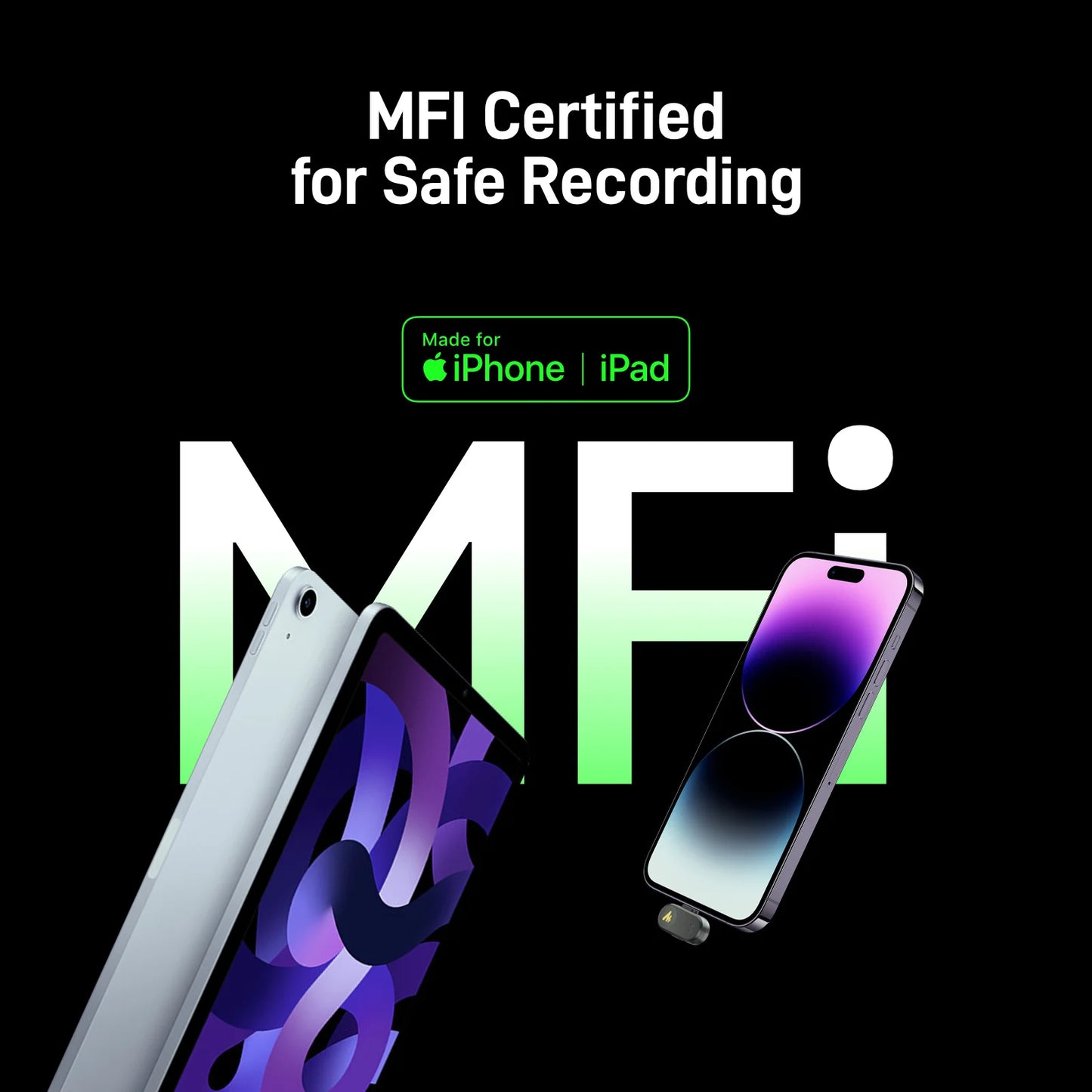 Maono Wave T1 mini – Wireless Lavalier Microphone | AI Noise Cancellation, Auto‑Clipping & App Control for iPhone, Android & PC Video Recording