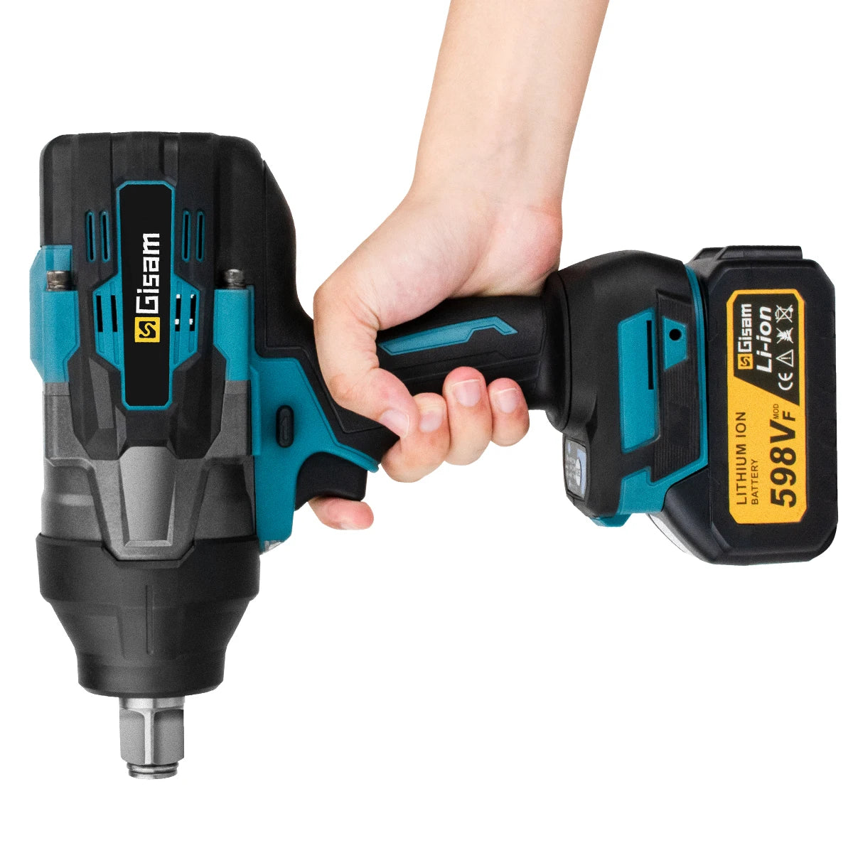 GISAM 3100N.M Brushless Electric Impact Wrench 3/4 Inch Cordless Torque Wrench Screwdriver Power Tool For Makita 18V Battery Pin
