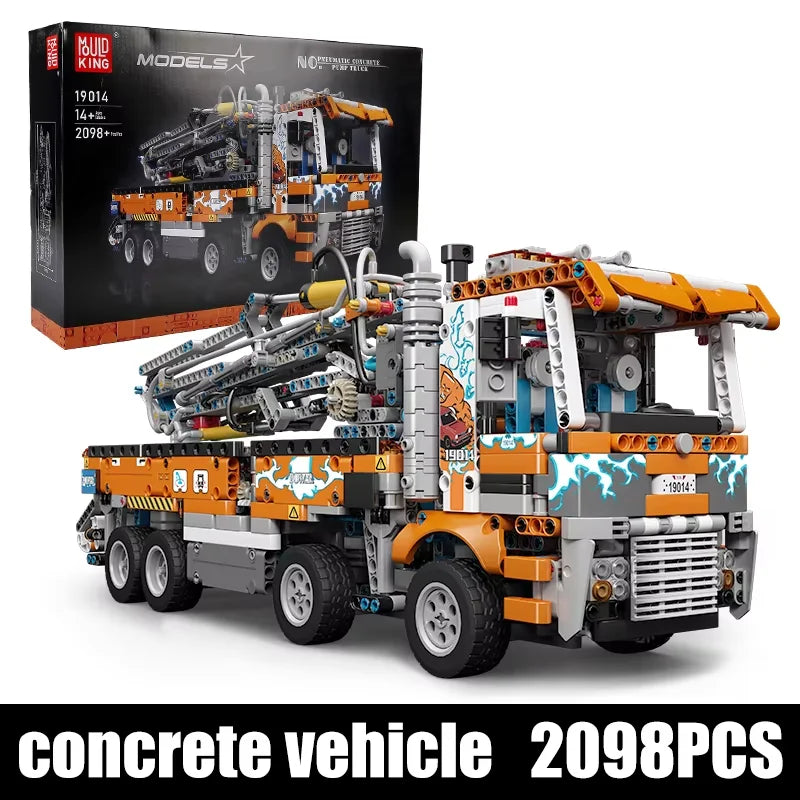 Mould King 19014 Pneumatic Concrete Pump Truck | RC Technical Construction Vehicle Building Set - Limetastore
