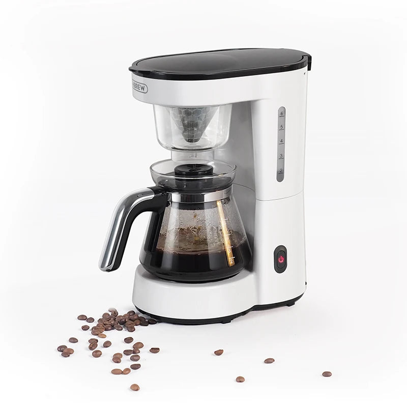 HiBREW 3-v-1 aparat za prekapno kavo America, aparat za kavo Pour Over, stekleni čajnik, grelnik vode za čaj 750 ml H12