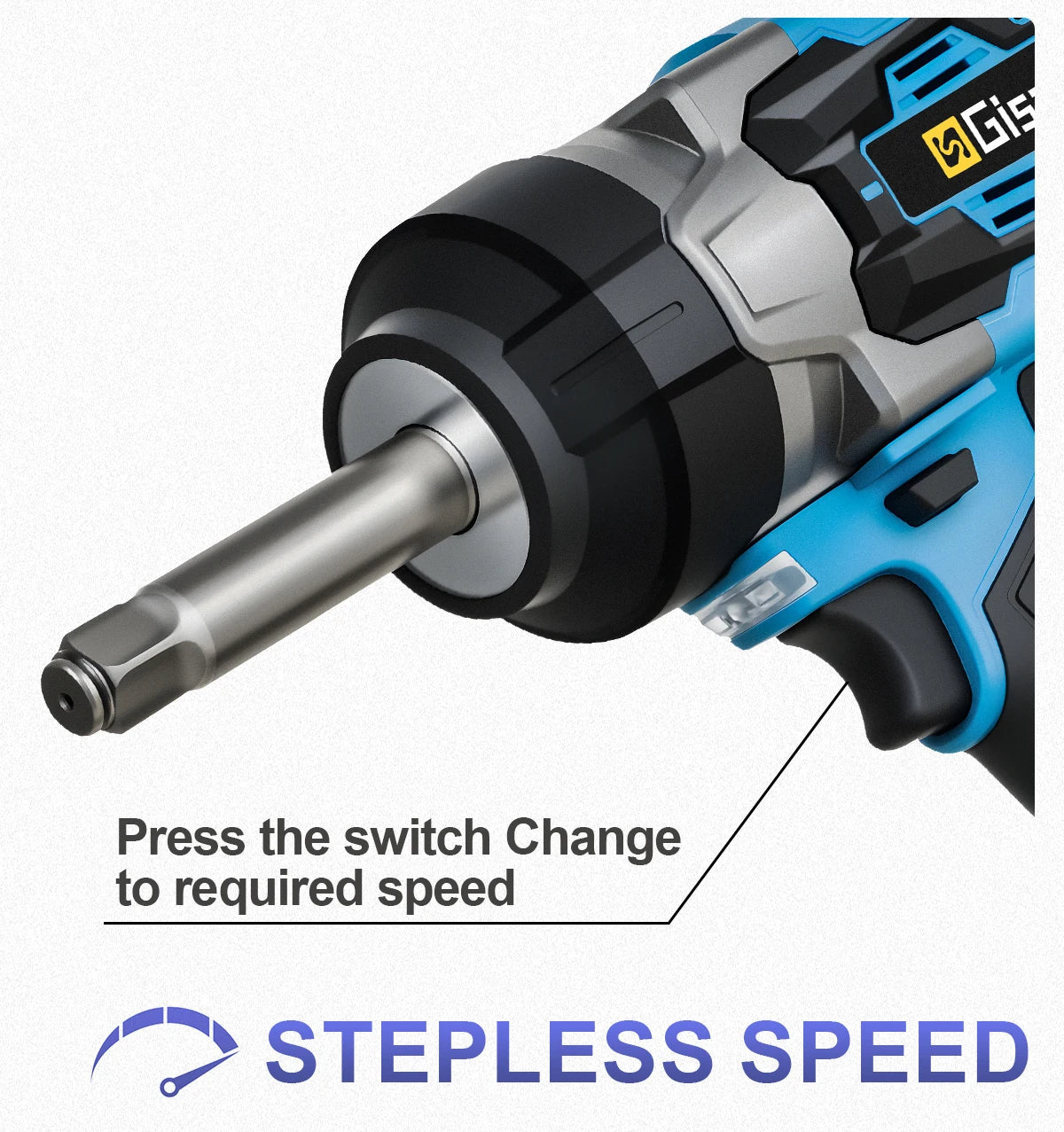 Gisam 2800N.m Brushless Impact Wrench 1/2"