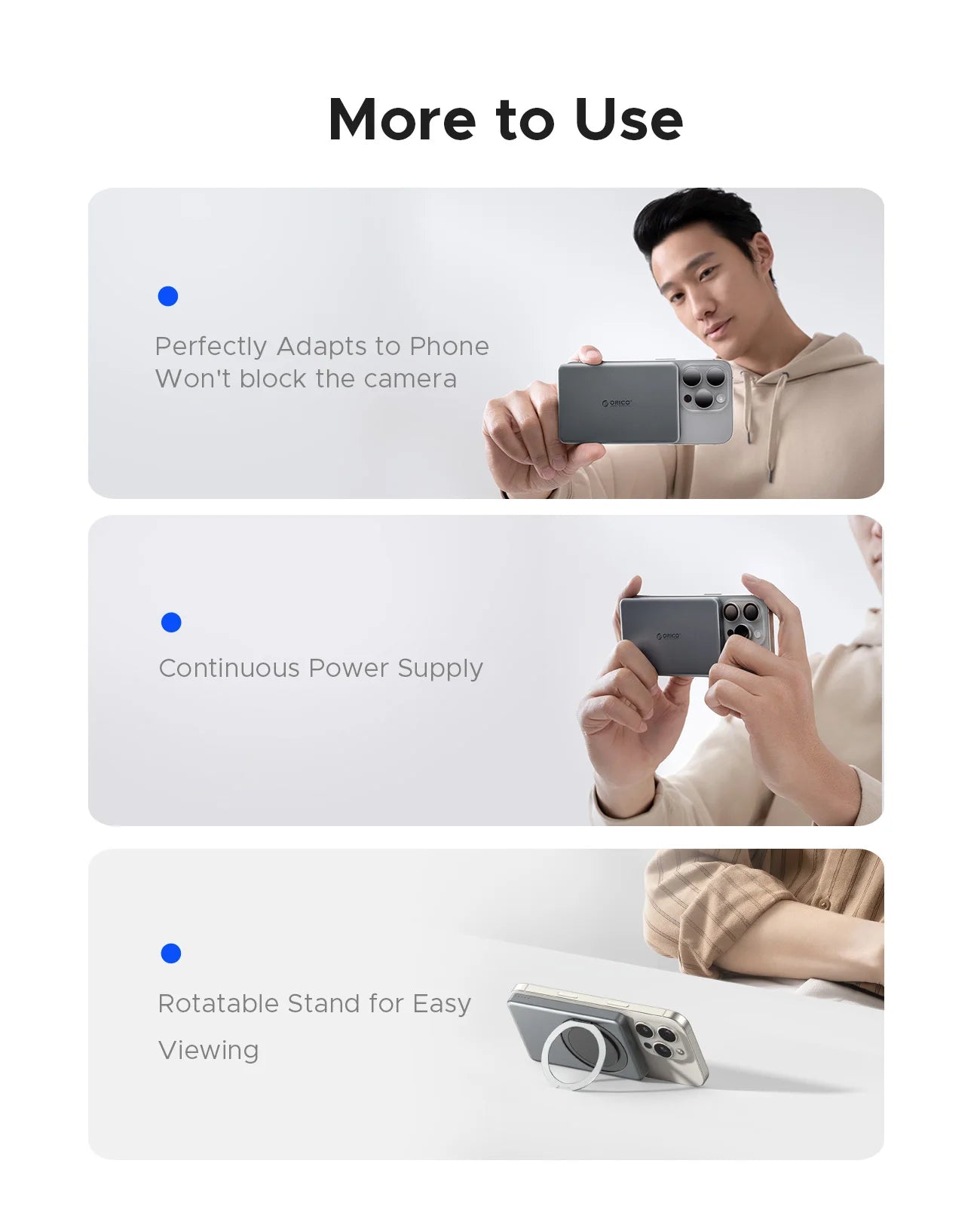 ORICO Kada Magnetic Power Bank – 5000mAh / 10000mAh PD22.5W Wireless External Battery