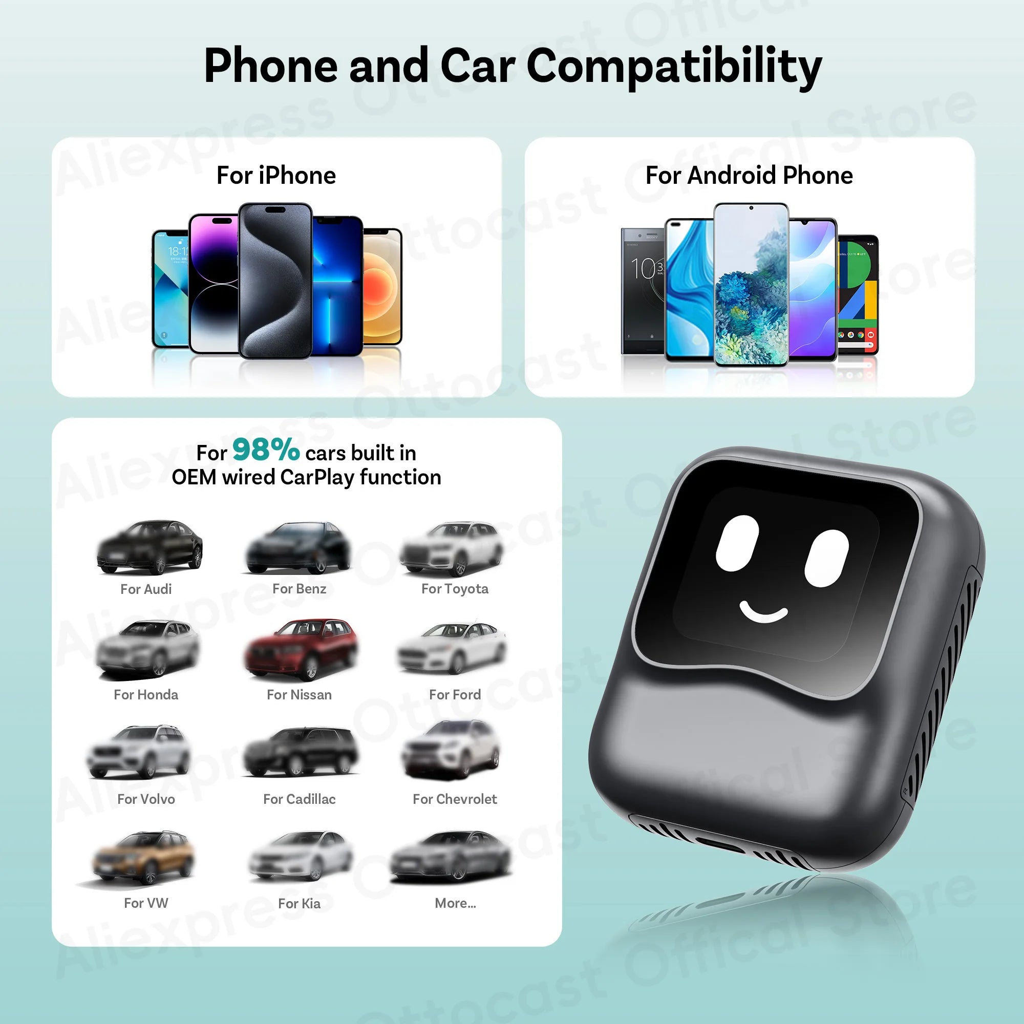 OTTOCAST Ottaibox Nano Android 13 Wireless CarPlay AI Box