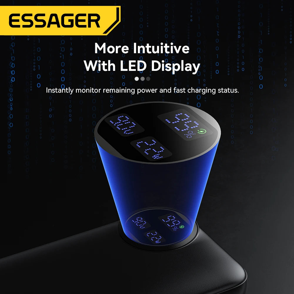 ESSAGER 30000mAh Power Bank 22.5W PD Fast Charging Portable