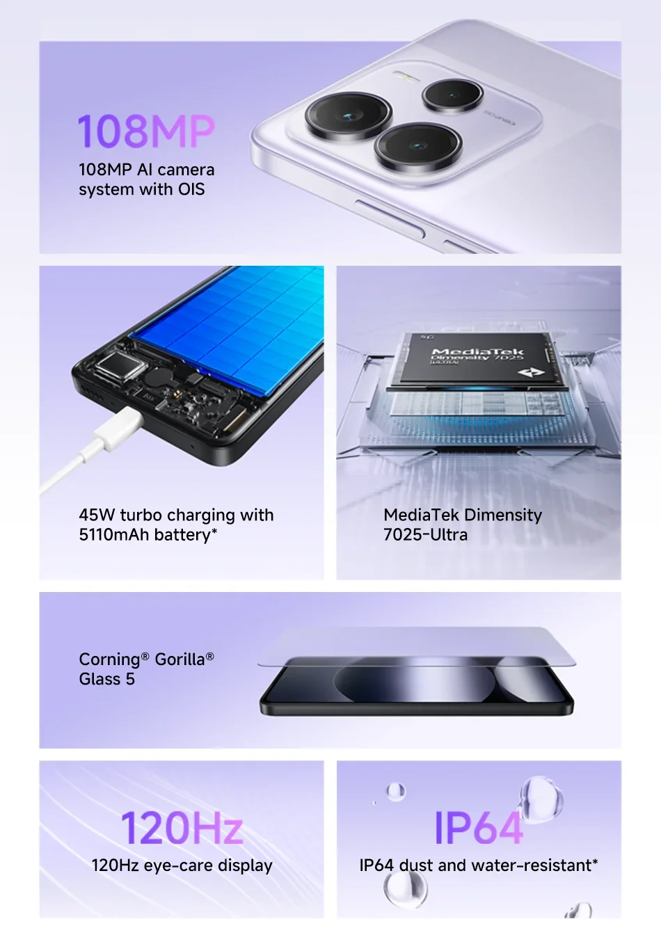 FR Warehouse Xiaomi Redmi Note 14 5G Smartphone Global Version NFC 108MP 8GB RAM 256GB ROM Camera MTK Dimensity 7025-Ultra 45W Turbo Charging - Limetastore