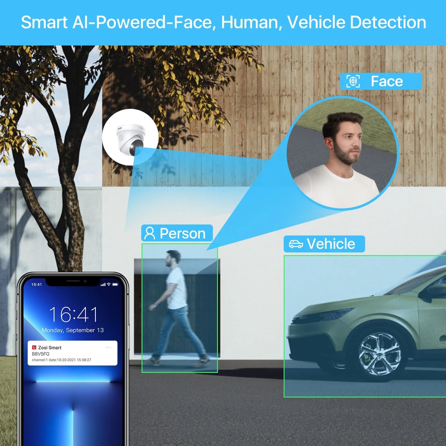 ZOSI 4K 8MP PoE Security Camera System – 8CH H.265+ NVR with 5MP/8MP Outdoor IP Cameras | AI Human/Vehicle Detection & Full‑Color Night Vision | Home & Business CCTV Kit