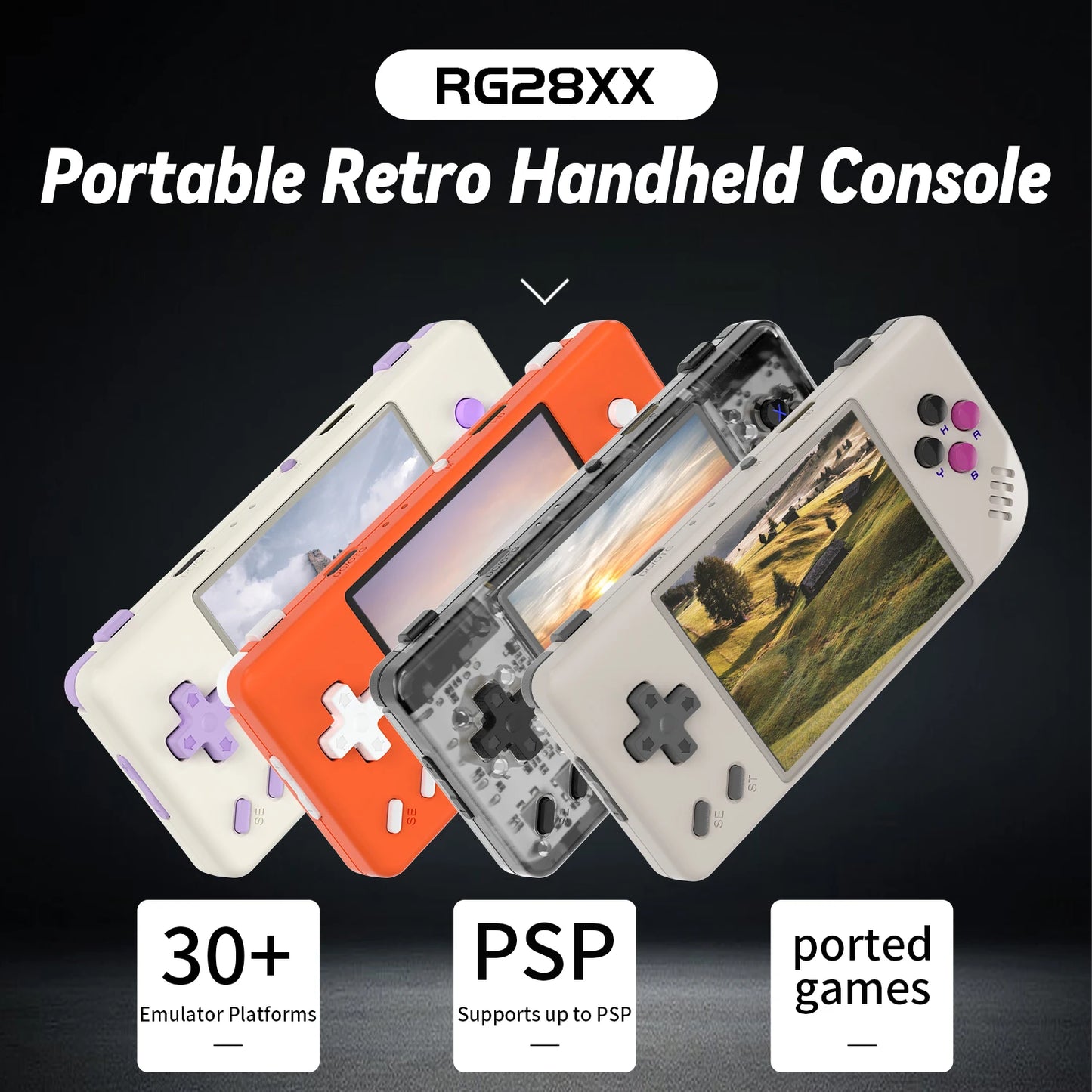 Anbernic RG28XX 2.83'' IPS Portable Handheld Game Players Linux System Retro Video Games Console Mini Arcade PS1 GB GBA - Limetastore