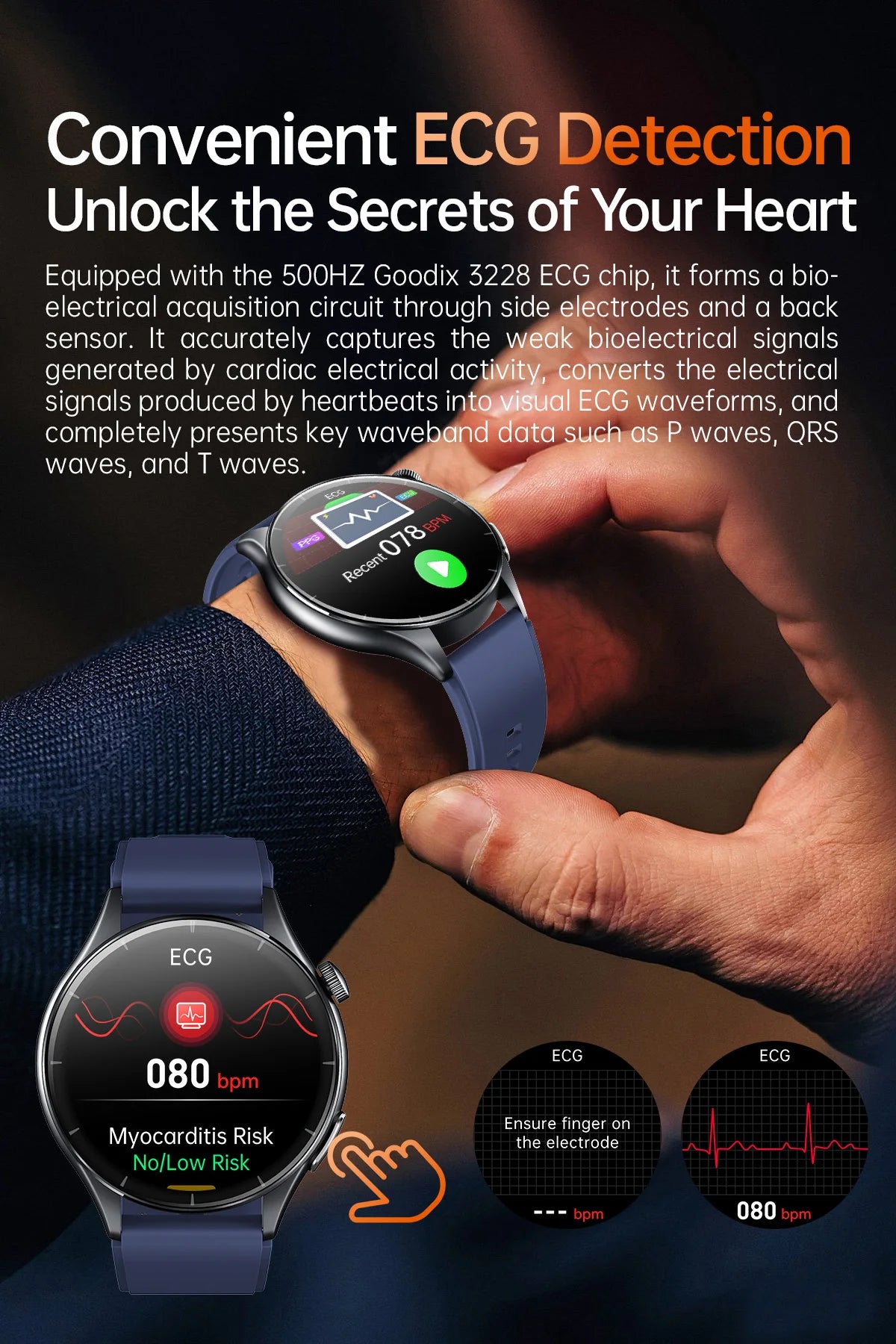 2025 New BMI Body Fat Blood Analysis Health Smartwatch NFC Bluetooth Call Smart Watch Led Flashlight Outdoor Sports Clock's Men - Limetastore