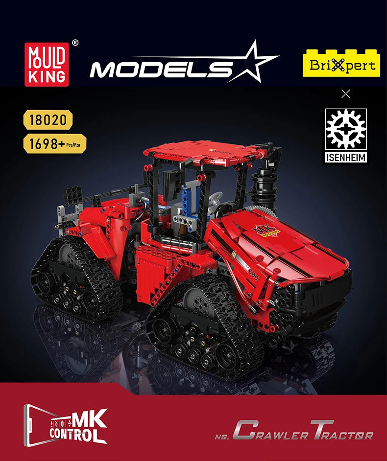 Mould King 18020 Pneumatic Crawler Tractor | RC MOC-35270 Technical Farm Truck Building Block Set - Limetastore