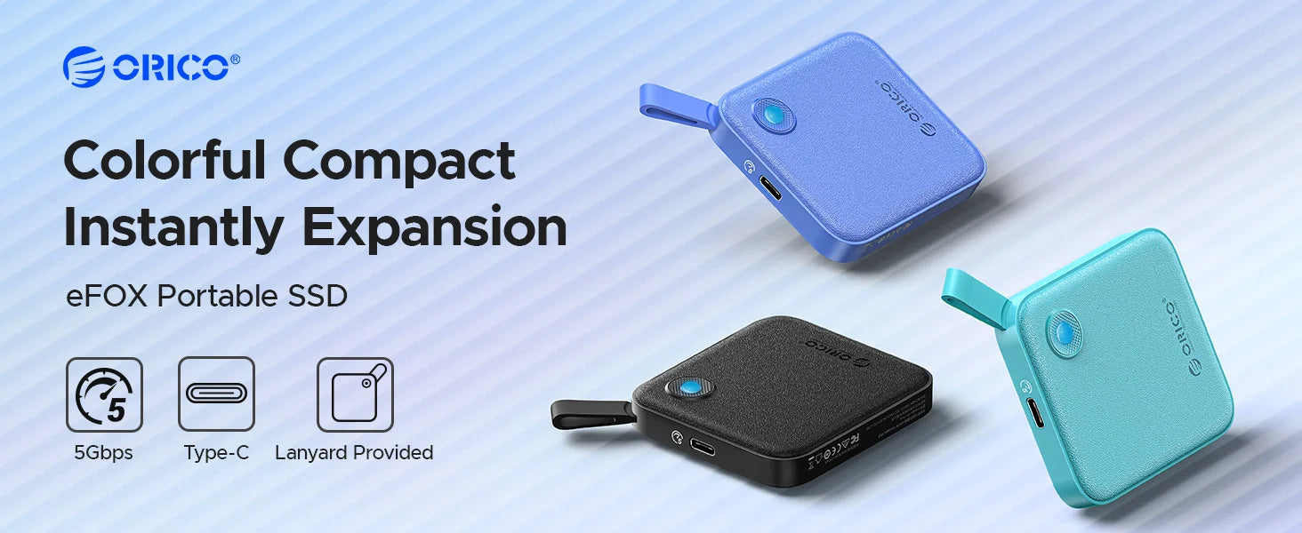 ORICO Portable External SSD – USB 3.2 Gen2 High‑Speed Solid State Drive