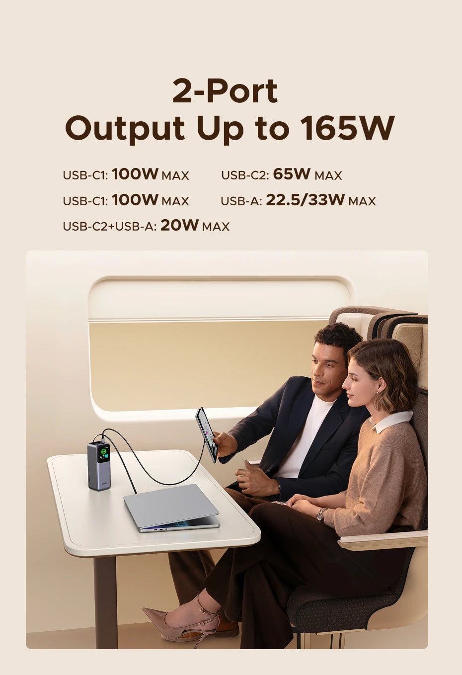 UGREEN Nexode 165W 20000mAh Power Bank – PD3.0 100W Fast Charging Portable USB‑C