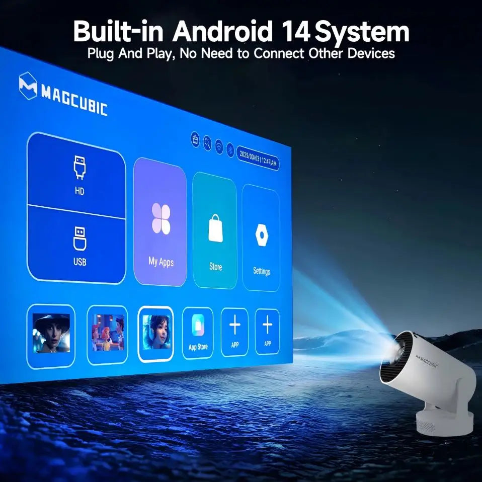 Magcubic HY300 Pro+ Smart Projector | Android 14 & 8K Support | 8000 Lumens WiFi 6
