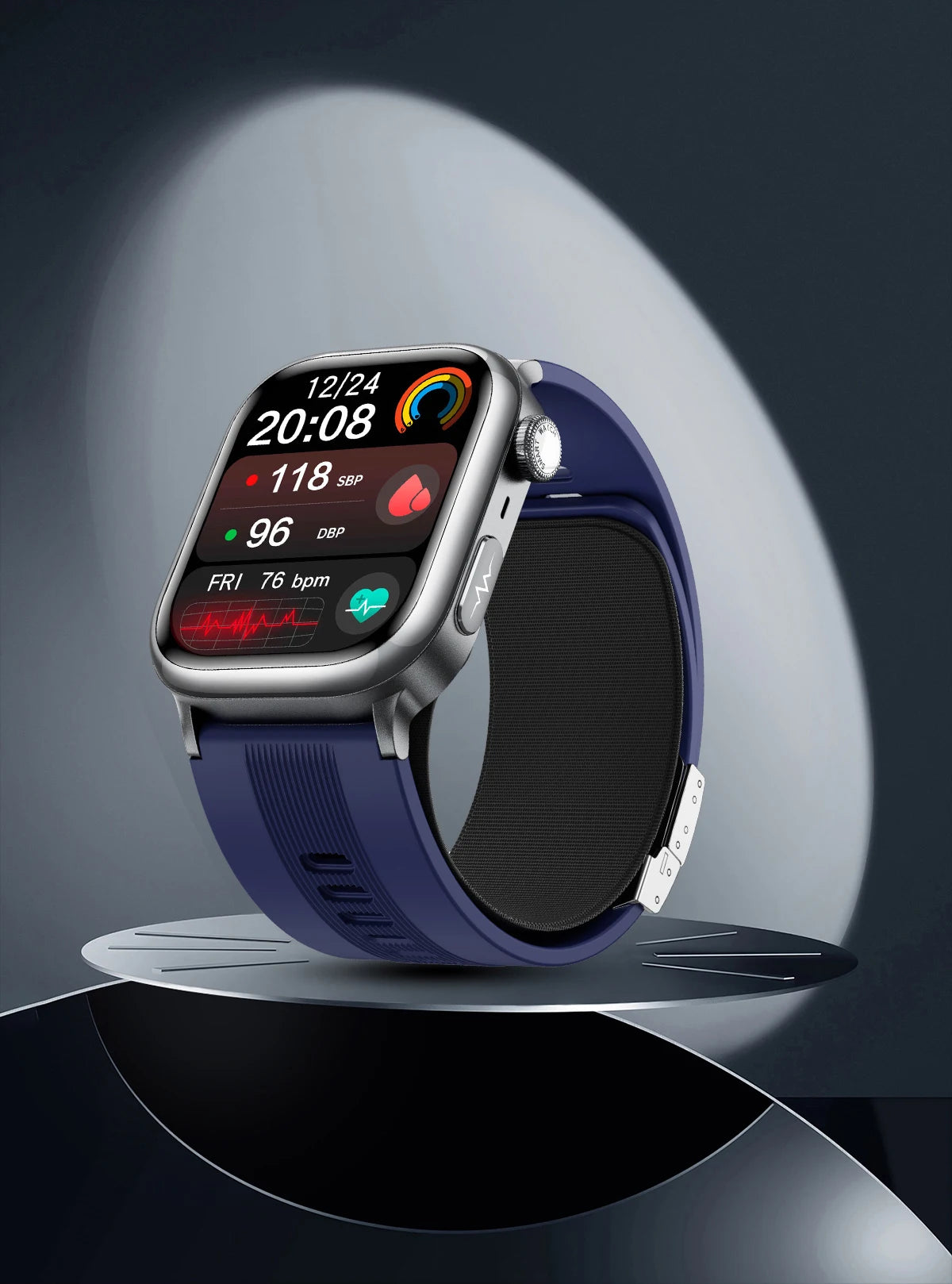 NFC Smart Watch Air Pump+Air Bag Accurate Blood Pressure Fat Health Measure BT Call Sports Tracking Sapphire Glass Smart Watch - Limetastore