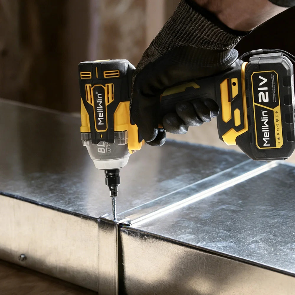 MELLWIN Brushless 520N·m Multi Electric Impact Wrench Set 3IN1 Electric Drill Screwdrive Repair Tool For Makita 18V Battery Pin - Limetastore