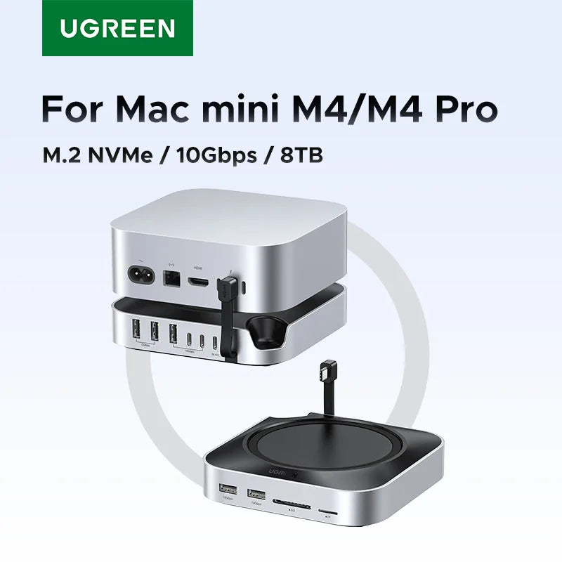 UGREEN USB‑C Docking Station for Mac Mini M4/M4 Pro with M.2 NVMe SSD Enclosure