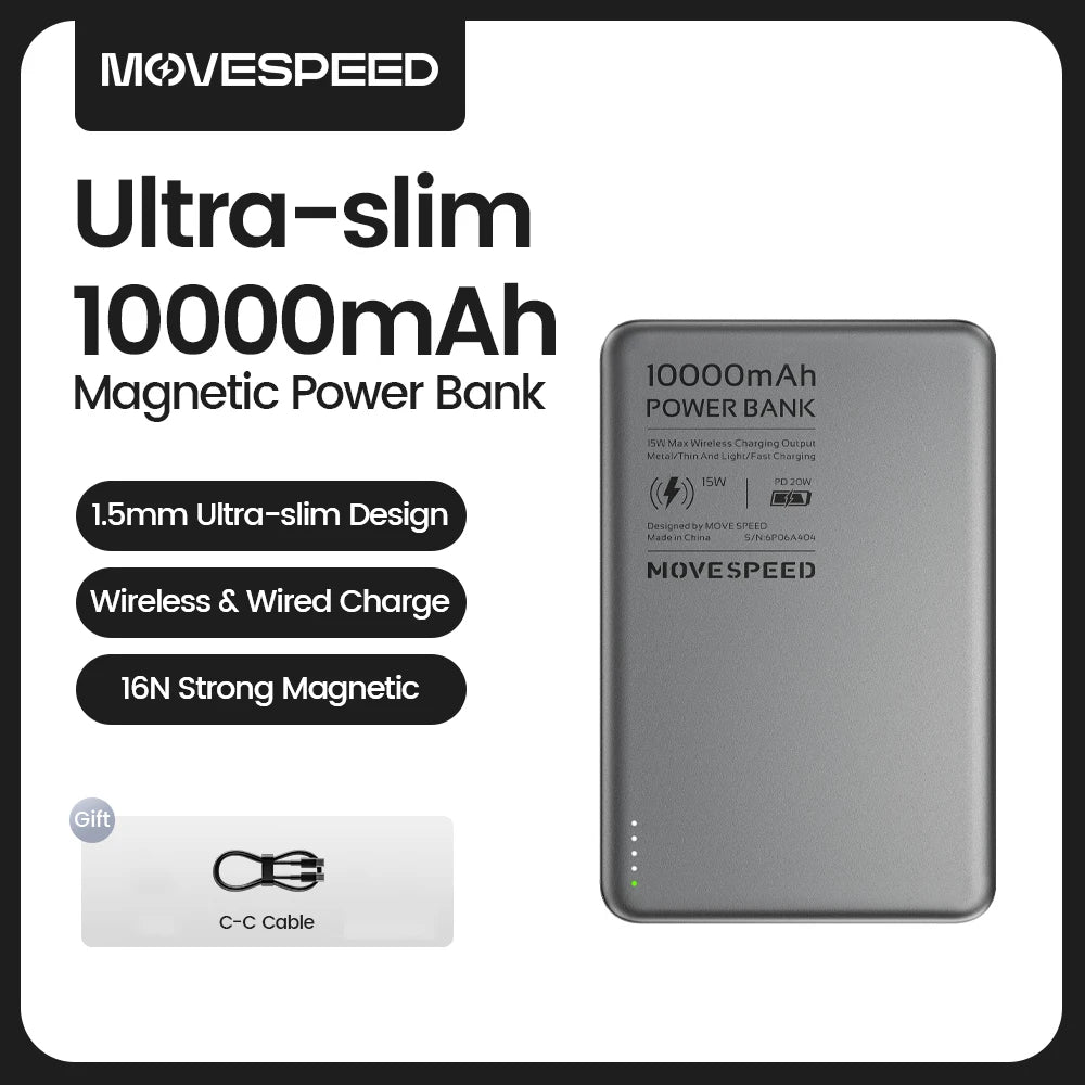 MOVESPEED S10 Slim Magnetic Power Bank 10000mAh PD20W MagSafe