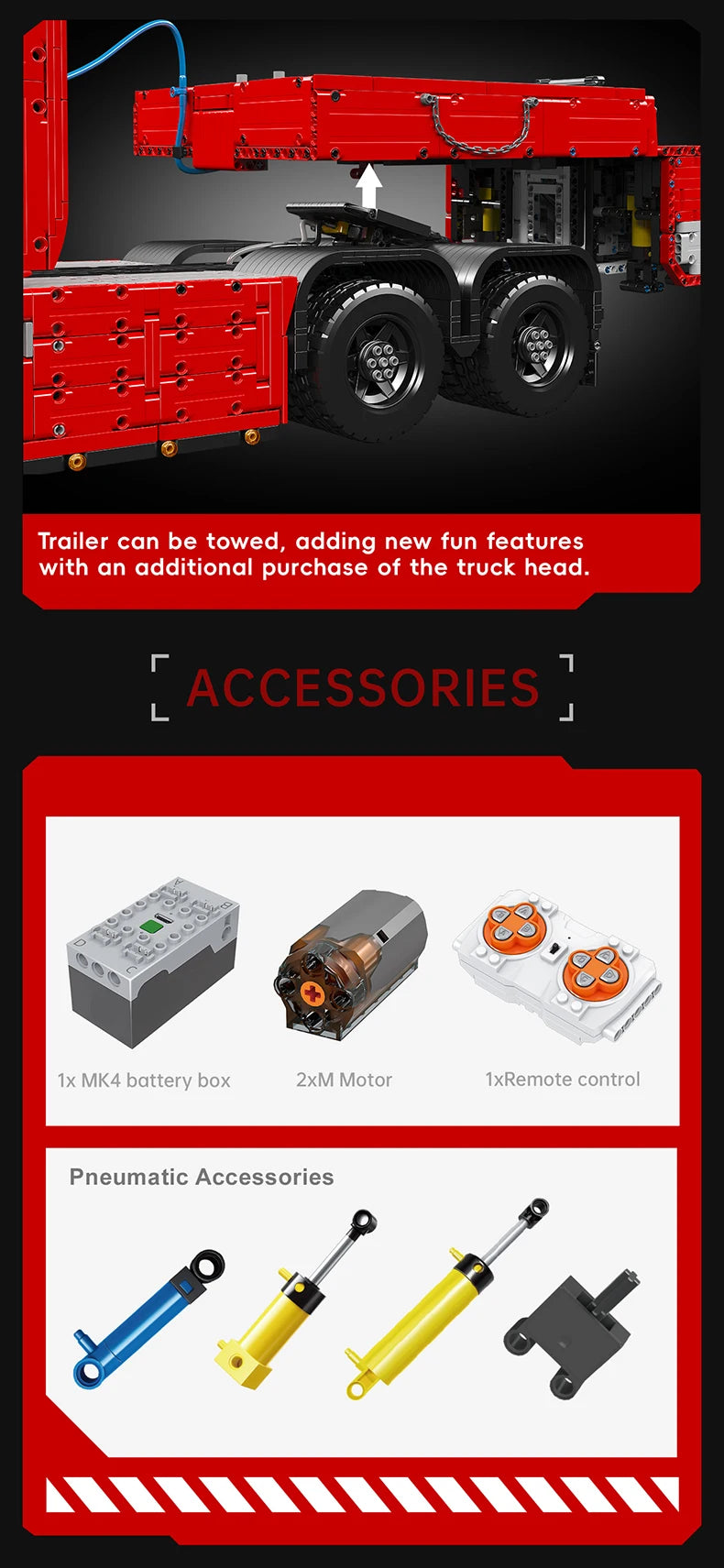 Mould King 19015 / 19015T RC Tractor Truck Building Set | Motorized Technical Semi-Truck Model - Limetastore