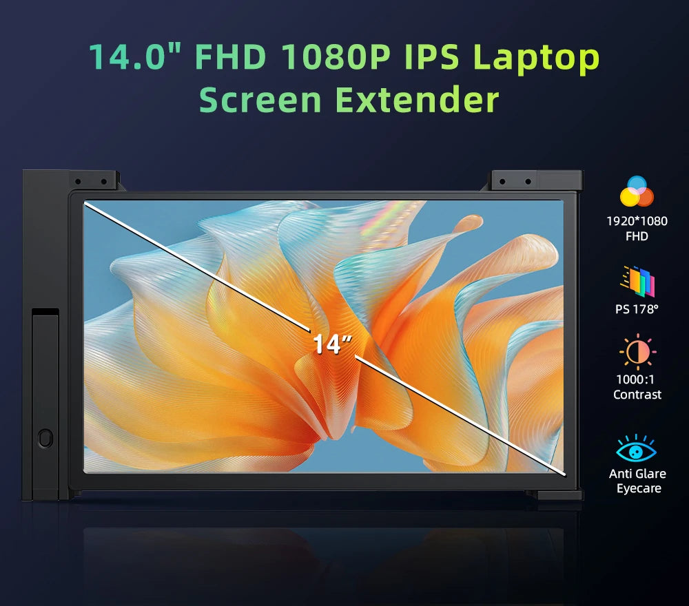 UPERFECT UStation Z 14 Triple Screen Laptop Monitor Extender - Portable Workstation for Dell, Mac, ASUS, HP, Plug & Play - Limetastore