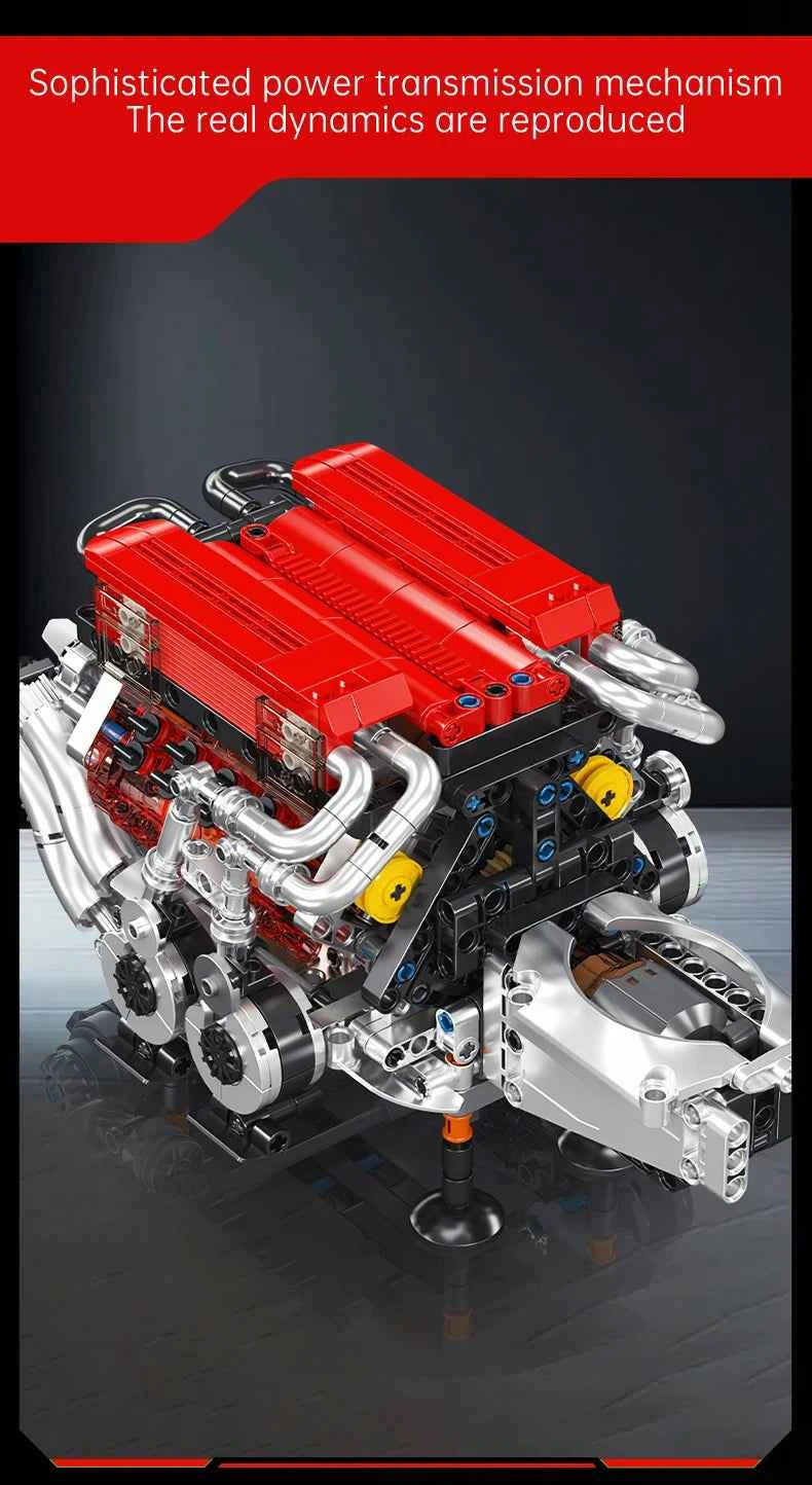 Mould King 10163 Motorized BGT Supercar W16 Engine Building Set - Limetastore