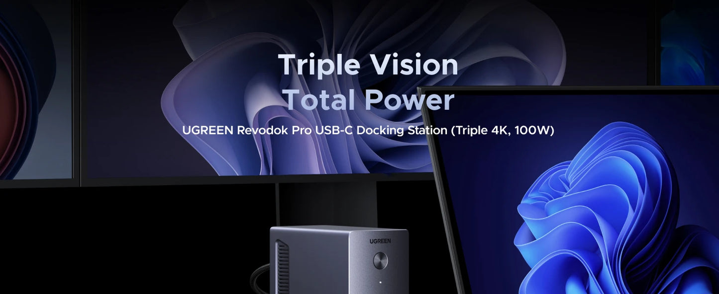 UGREEN 14‑in‑1 USB‑C Docking Station with 4K120Hz DisplayPort, Dual 4K60Hz HDMI