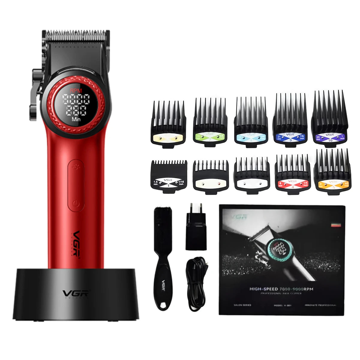 VGR Hair Clipper Cordless Hair Trimmer Professional Hair Cutting Machine Rechargeable Haircut 9000 RPM Clipper for Men V-001