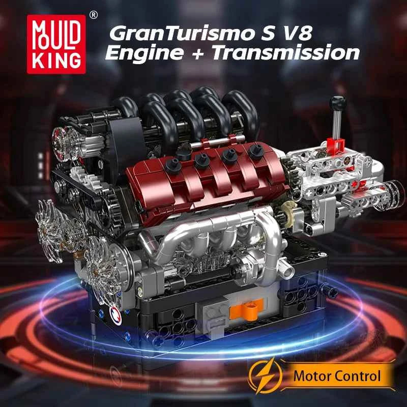 Mould King 10227 Motorized V8 Engine & Transmission Building Set - Limetastore